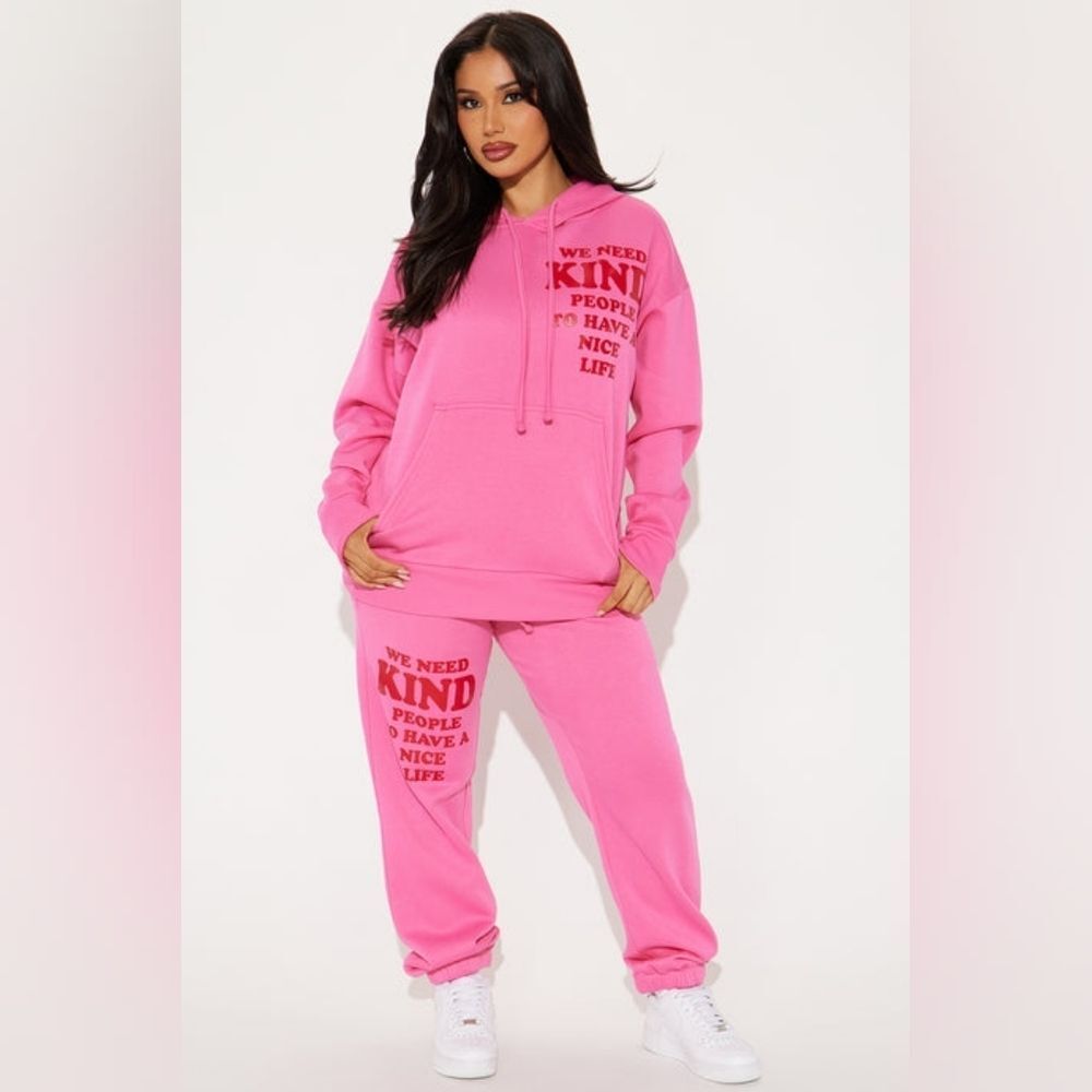 Be Kind Fleece Jogger Set Fashion Nova